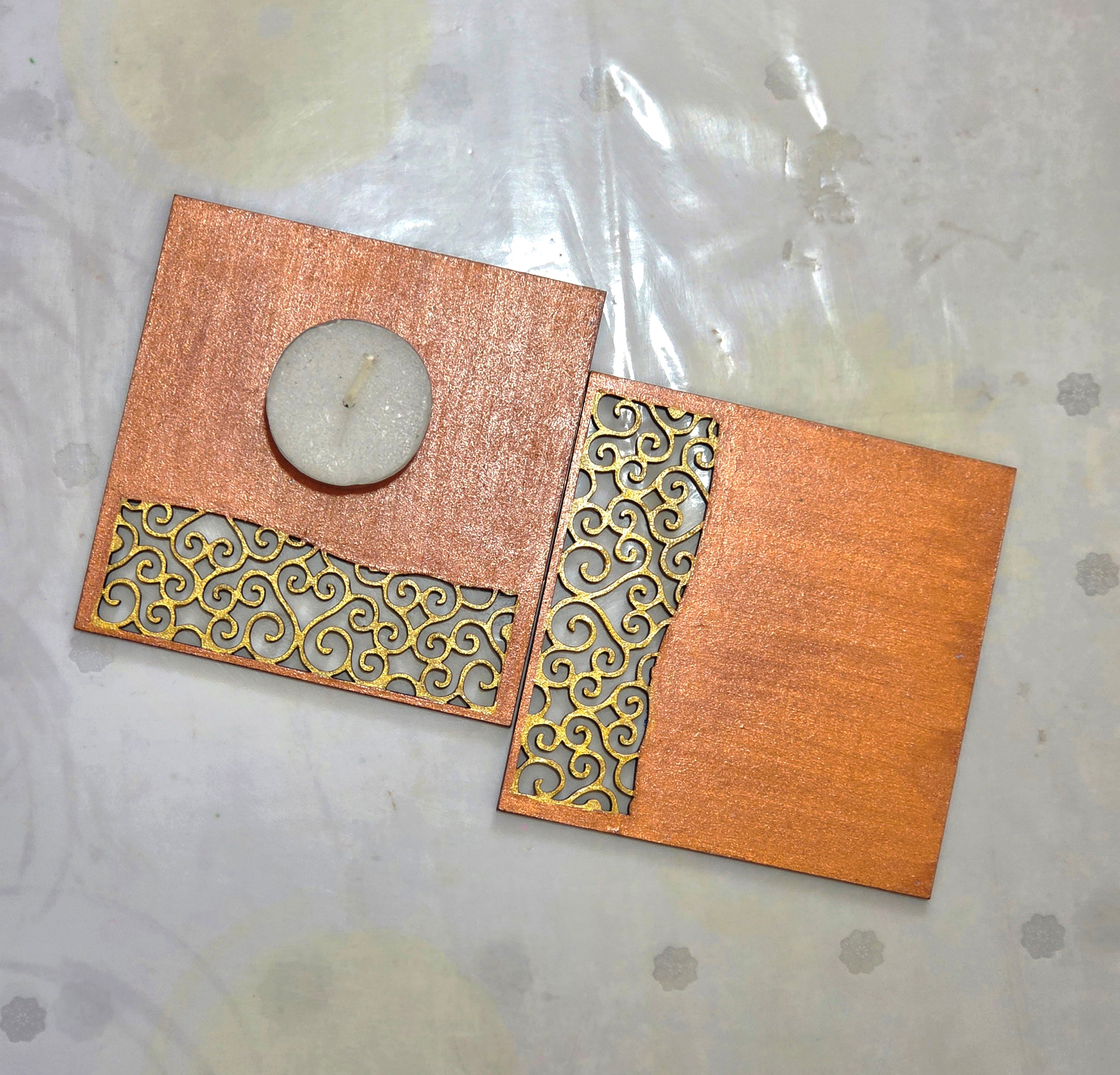 Designer square tealight holder