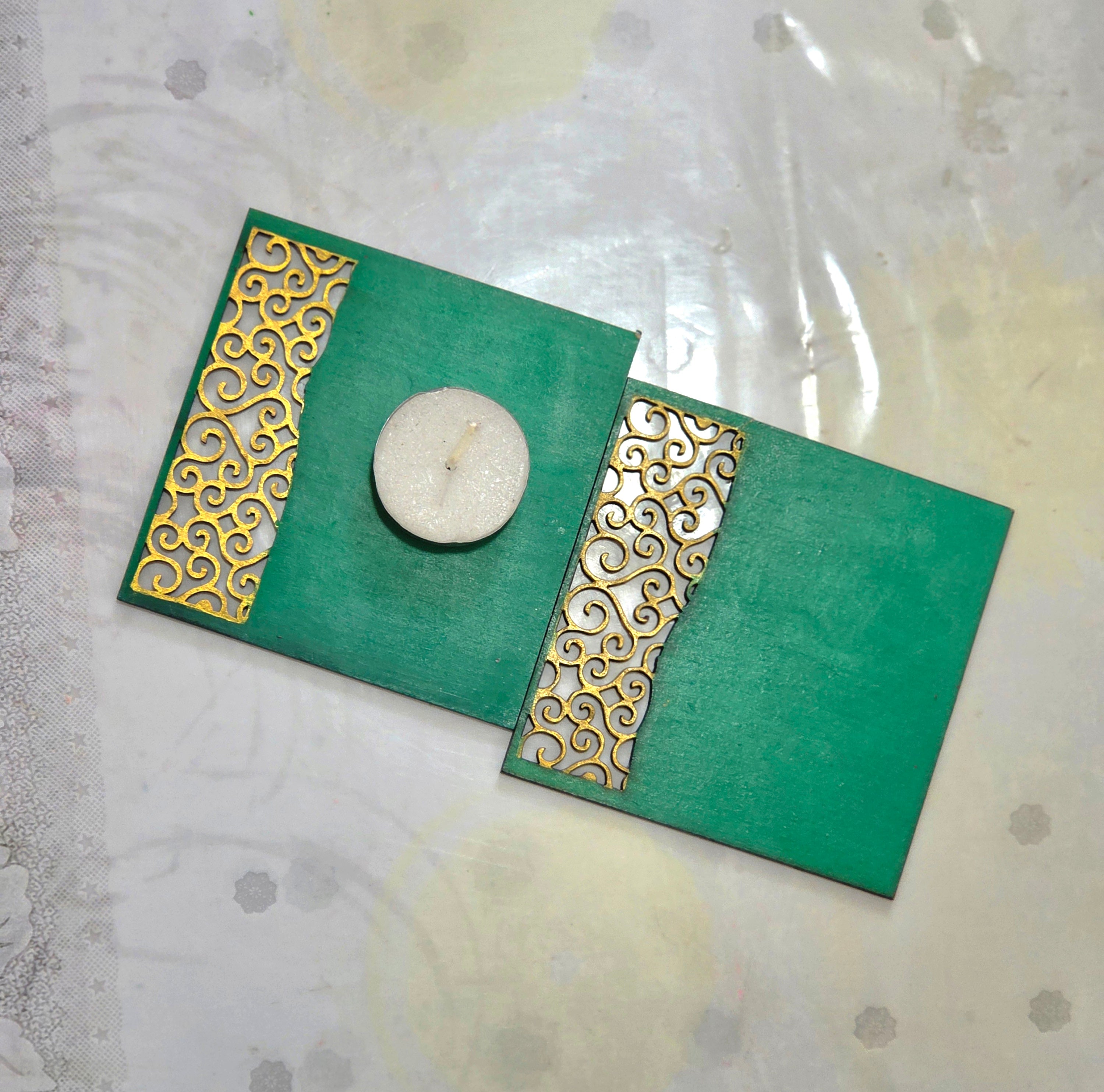 Designer square tealight holder