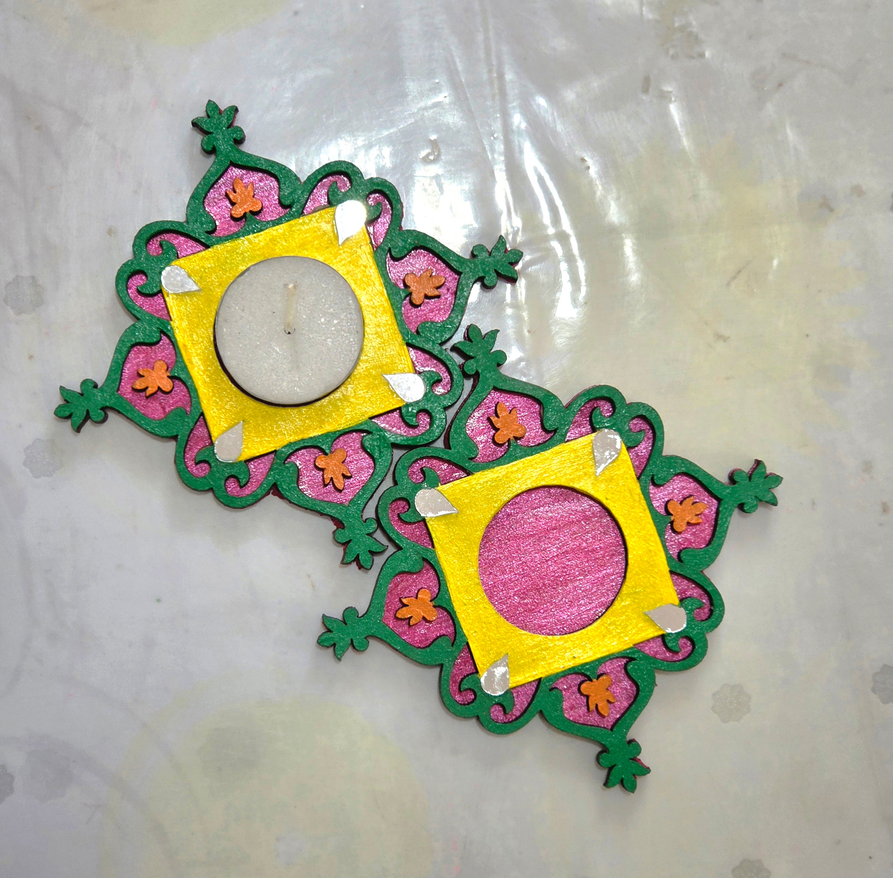 Designer square tealight holder