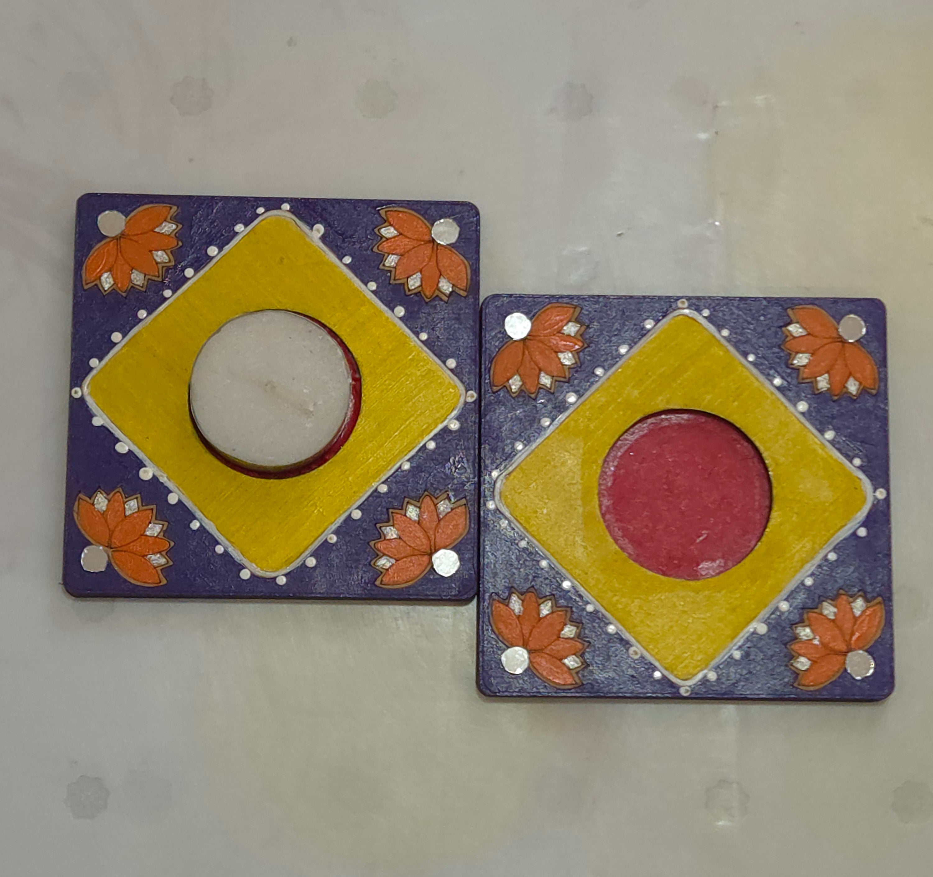 Square lotus tealight holder (design 2)