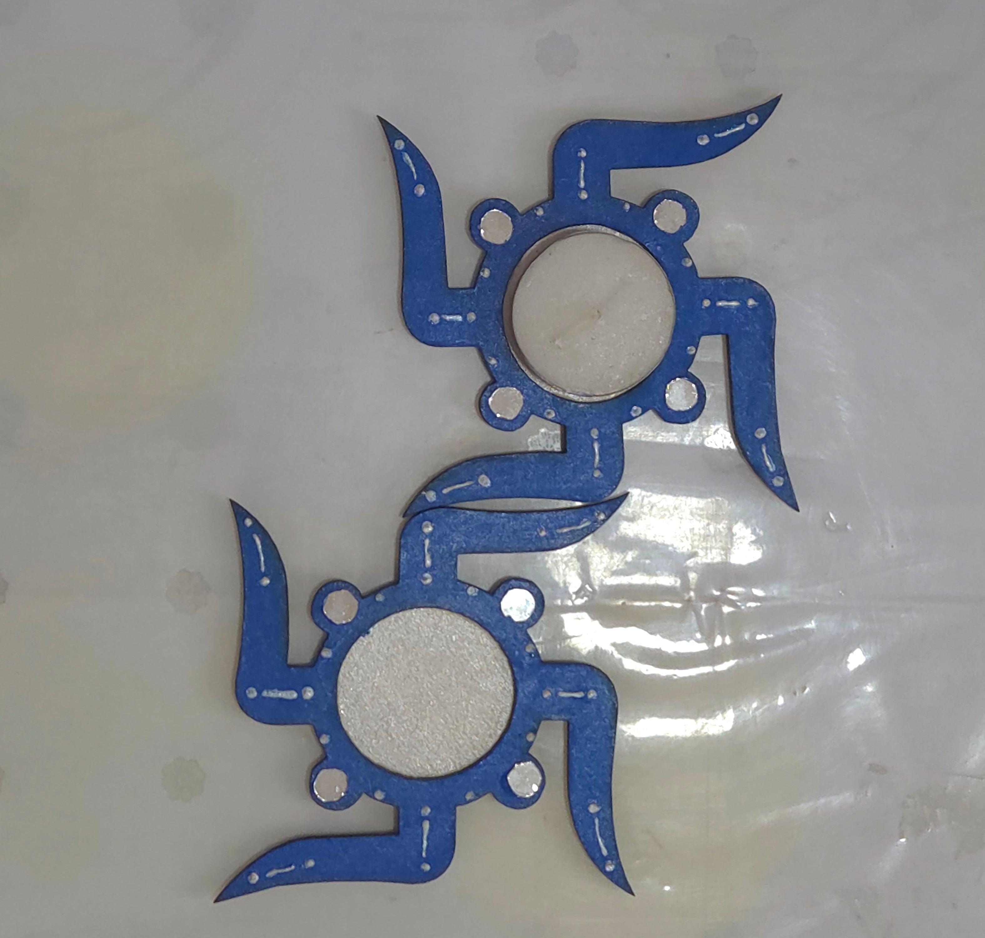 Swastik tealight holder (Blue)