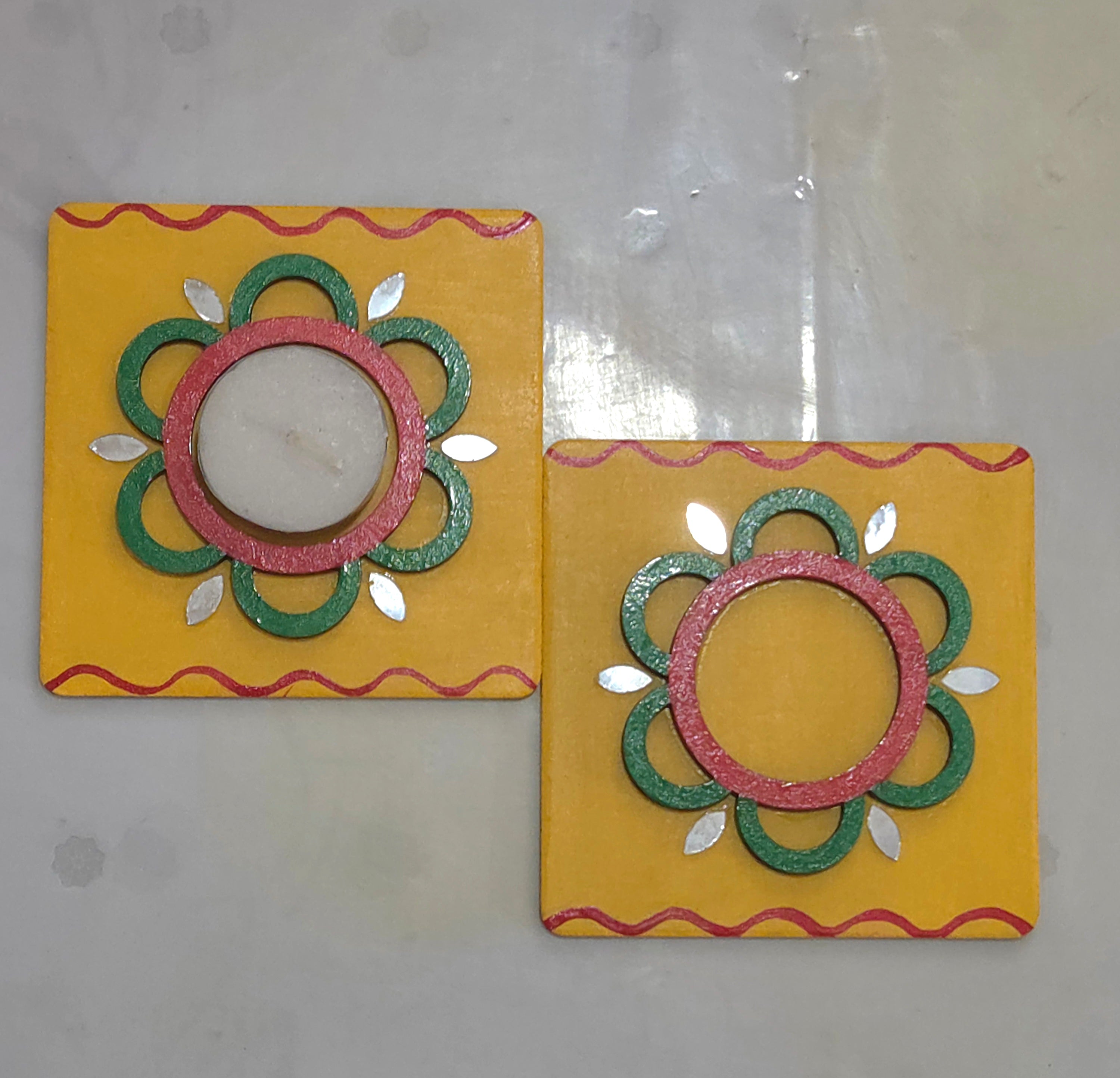 Square colorful tealight holder 2