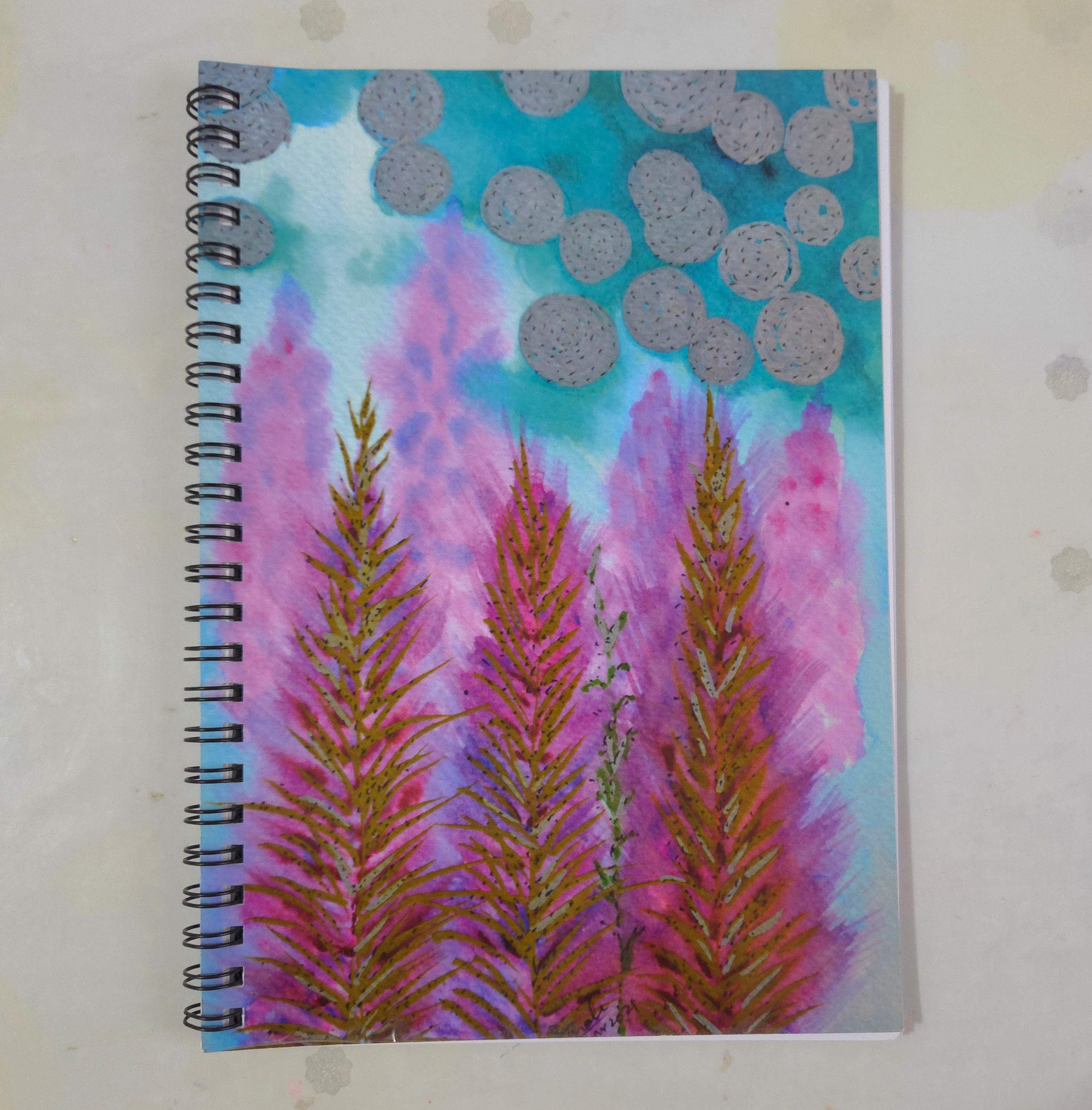 Christmas Pines art Spiral Diary