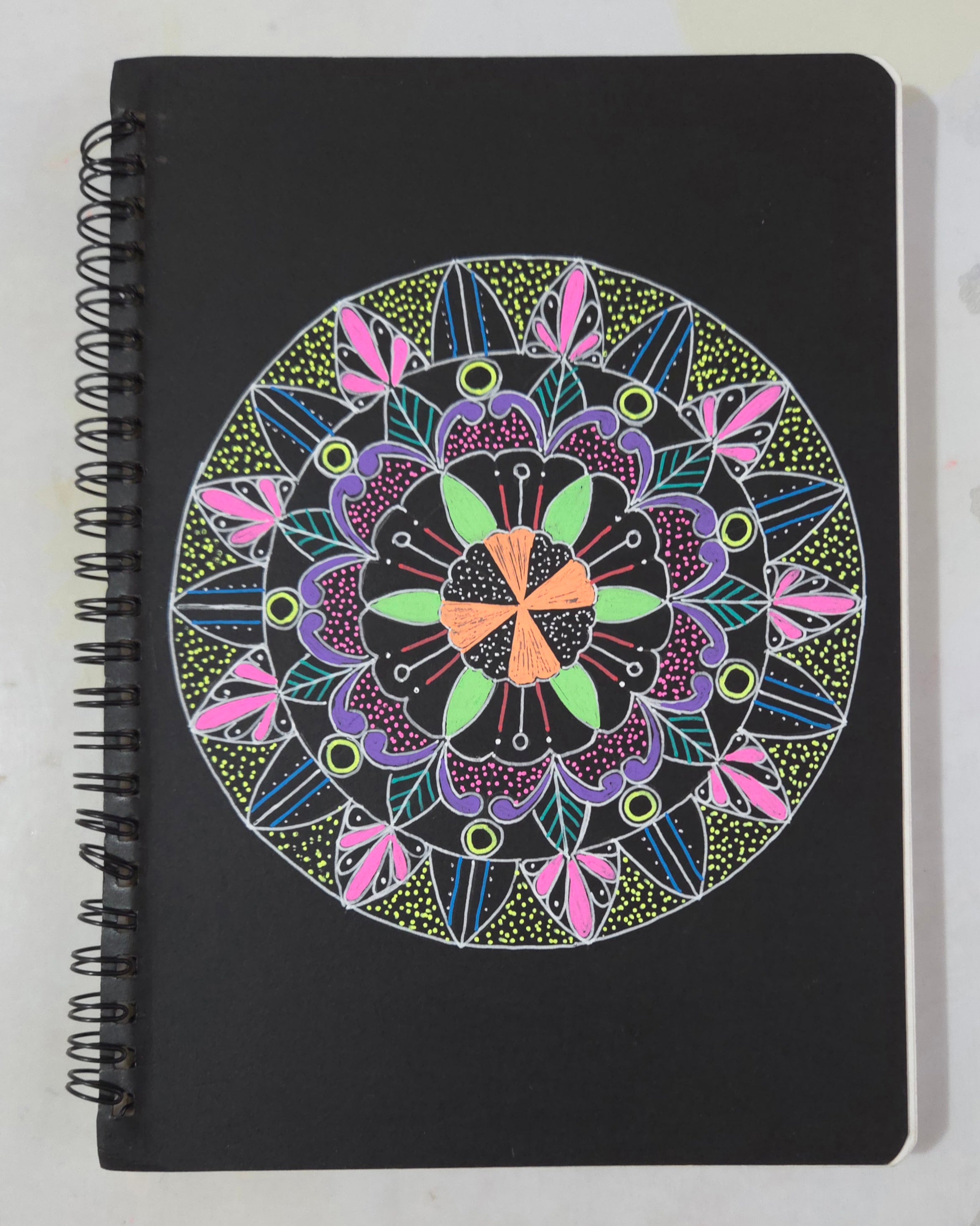 Handpainted mandalas cover page sketch book
