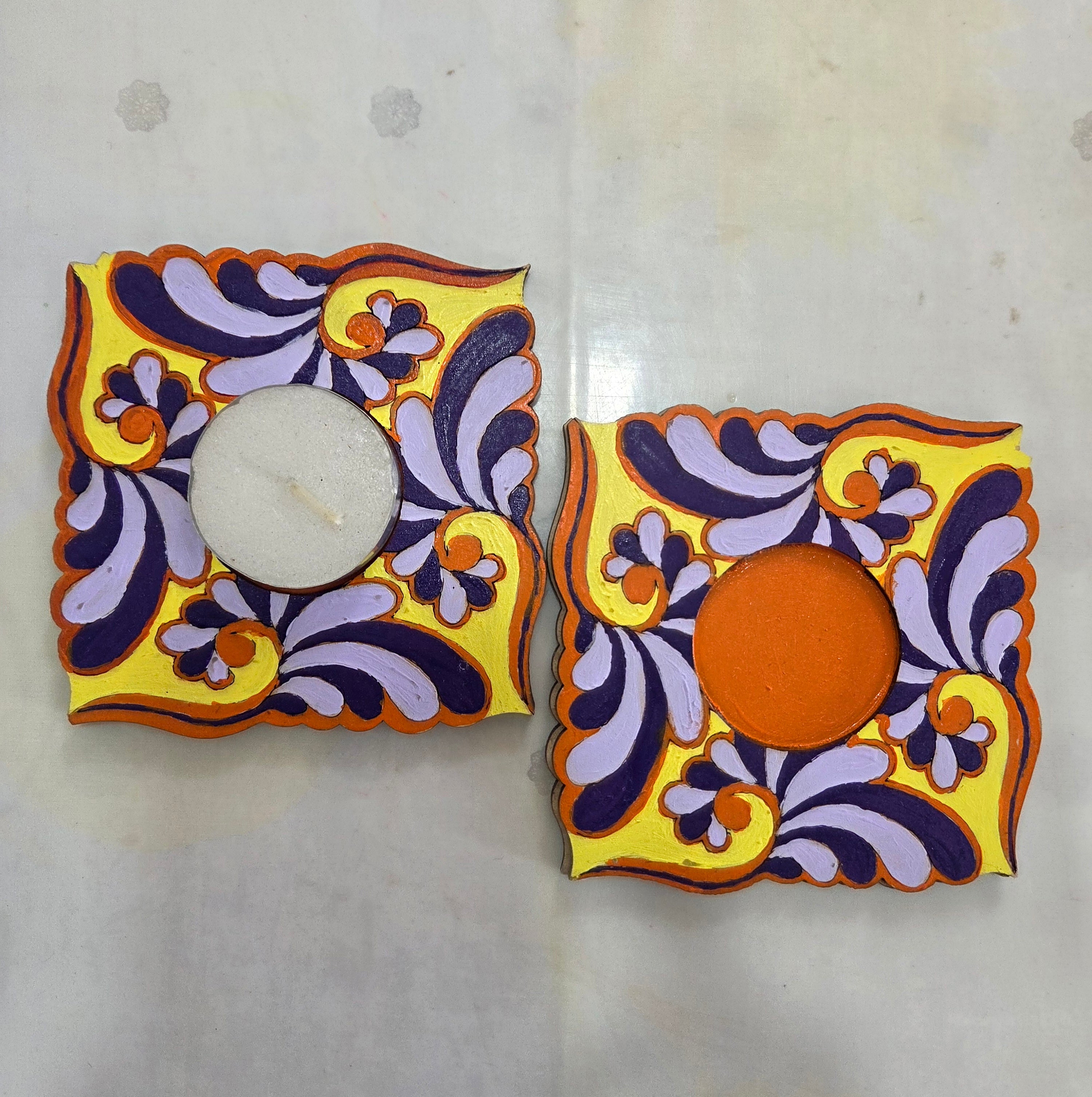 Square colorful tealight holder 1