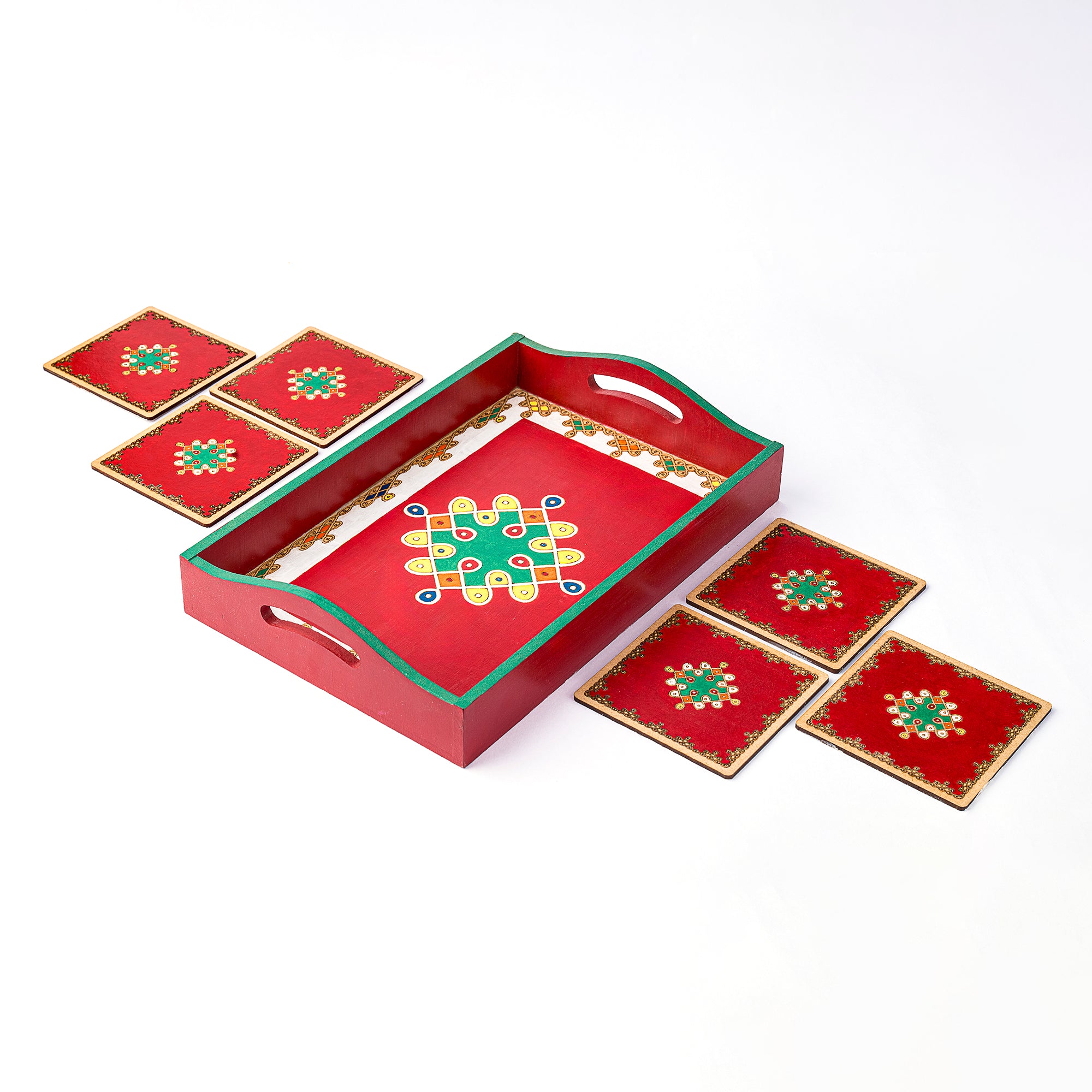 Kolam Coaster(6) Tray combo