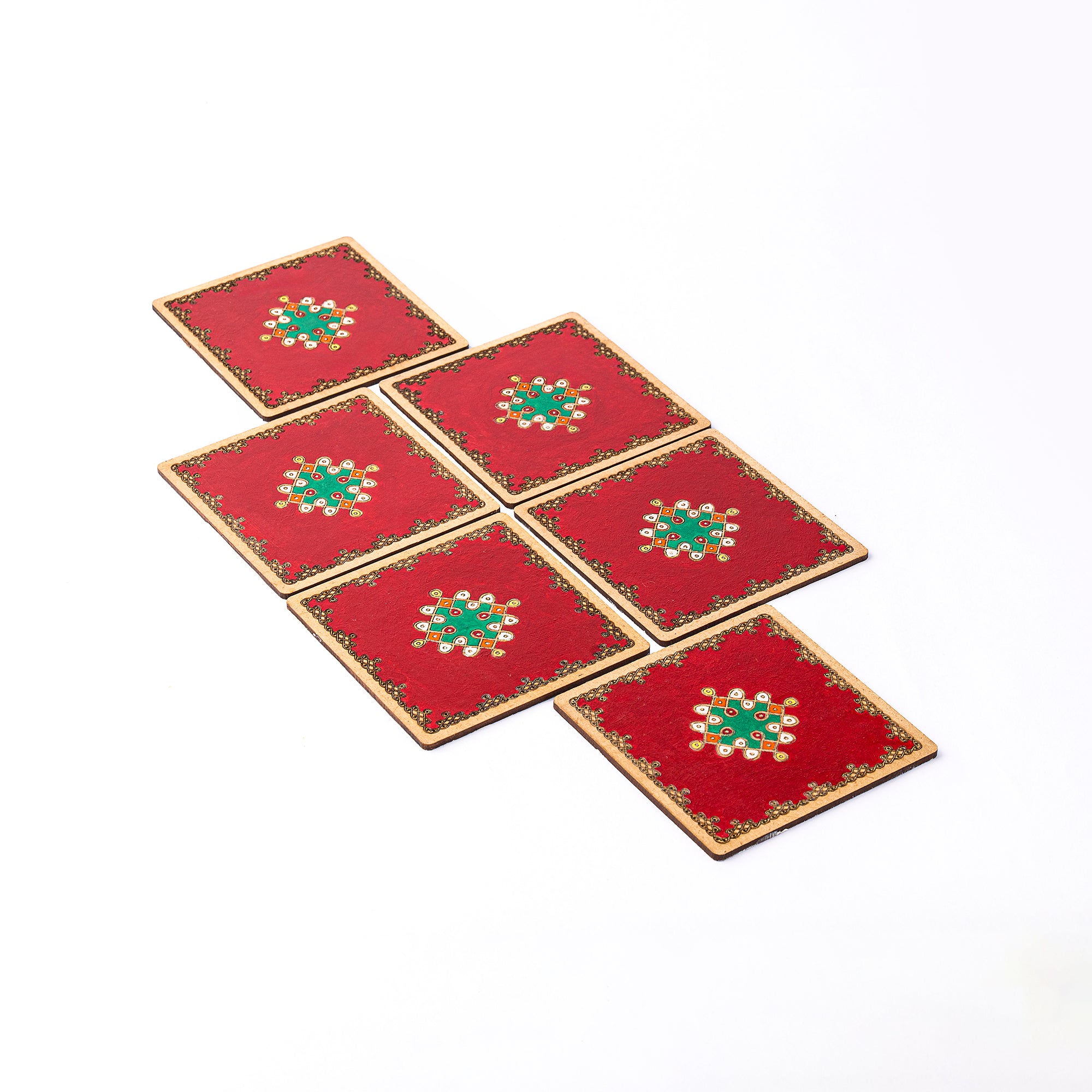 Kolam Coaster(6) Tray combo