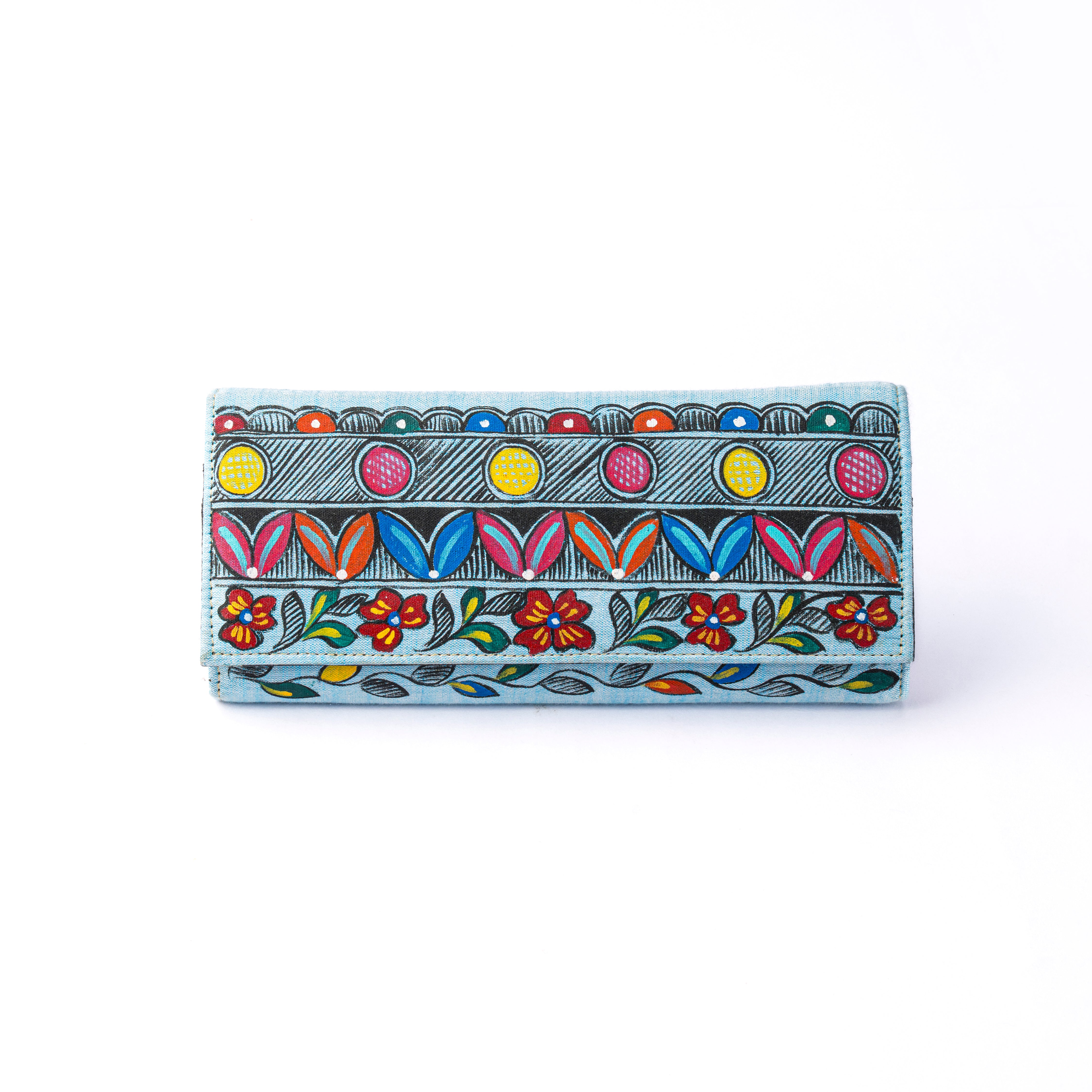 Madhubani khadi cotton clutch
