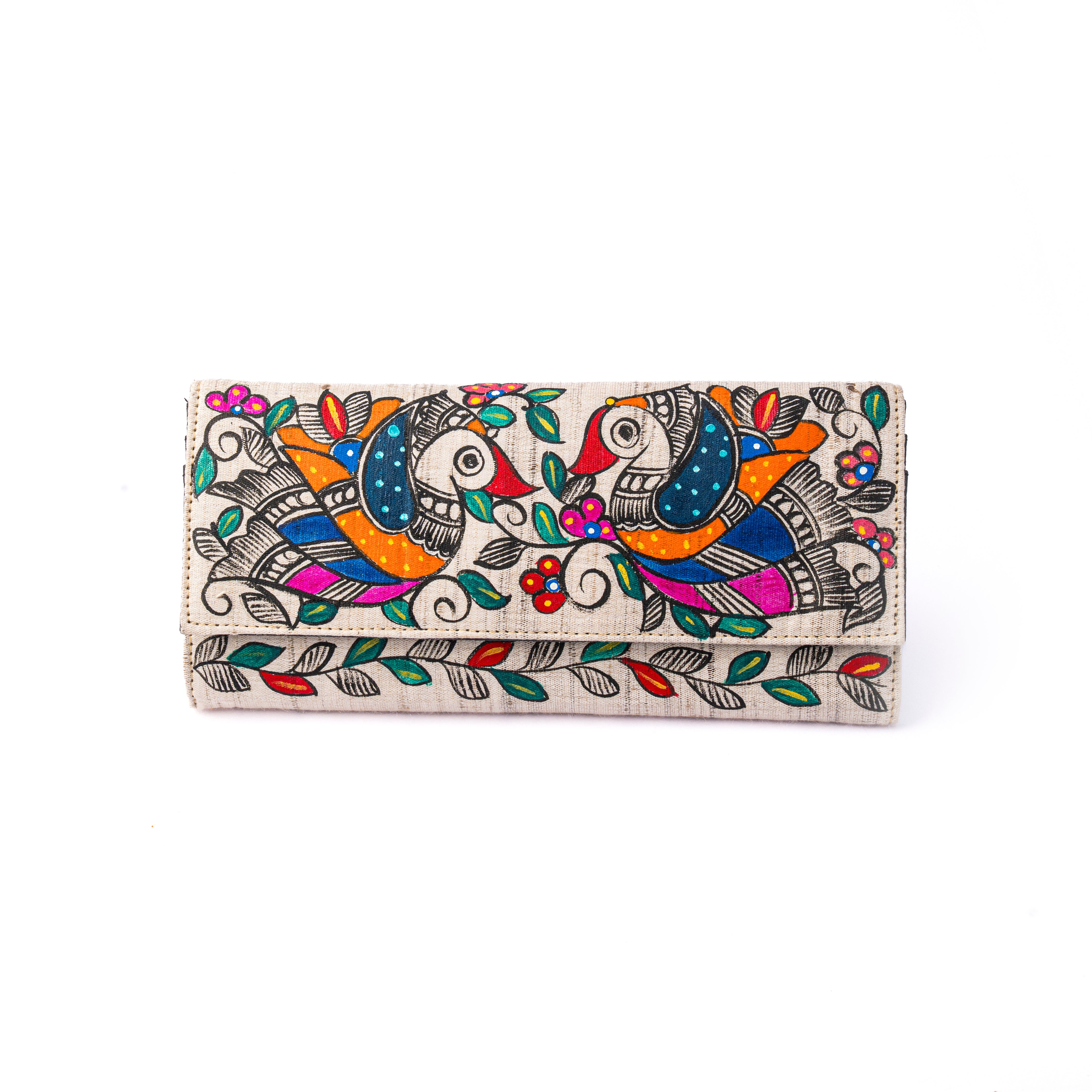 Madhubani horizontal clutch (Birds duo)
