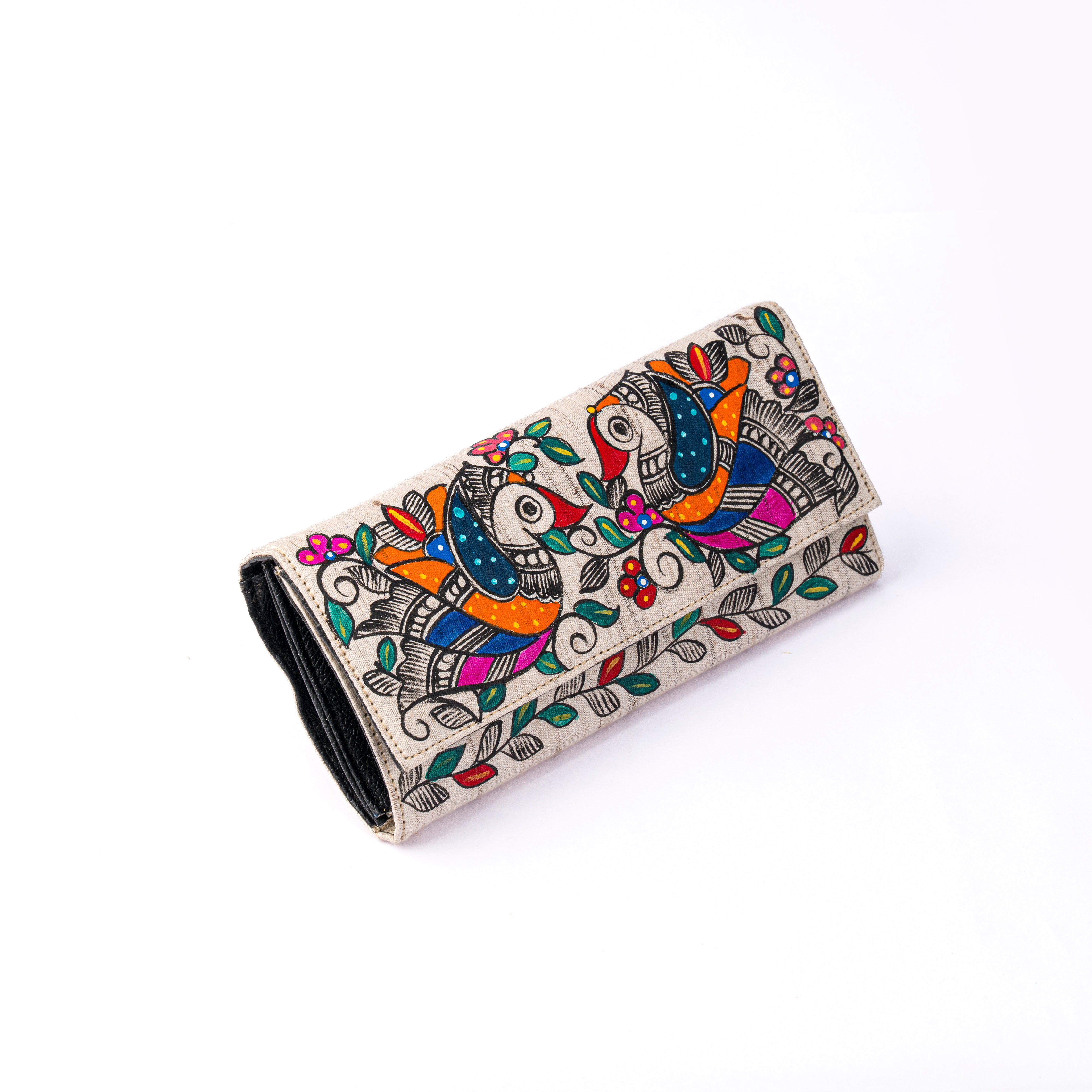 Madhubani horizontal clutch (Birds duo)
