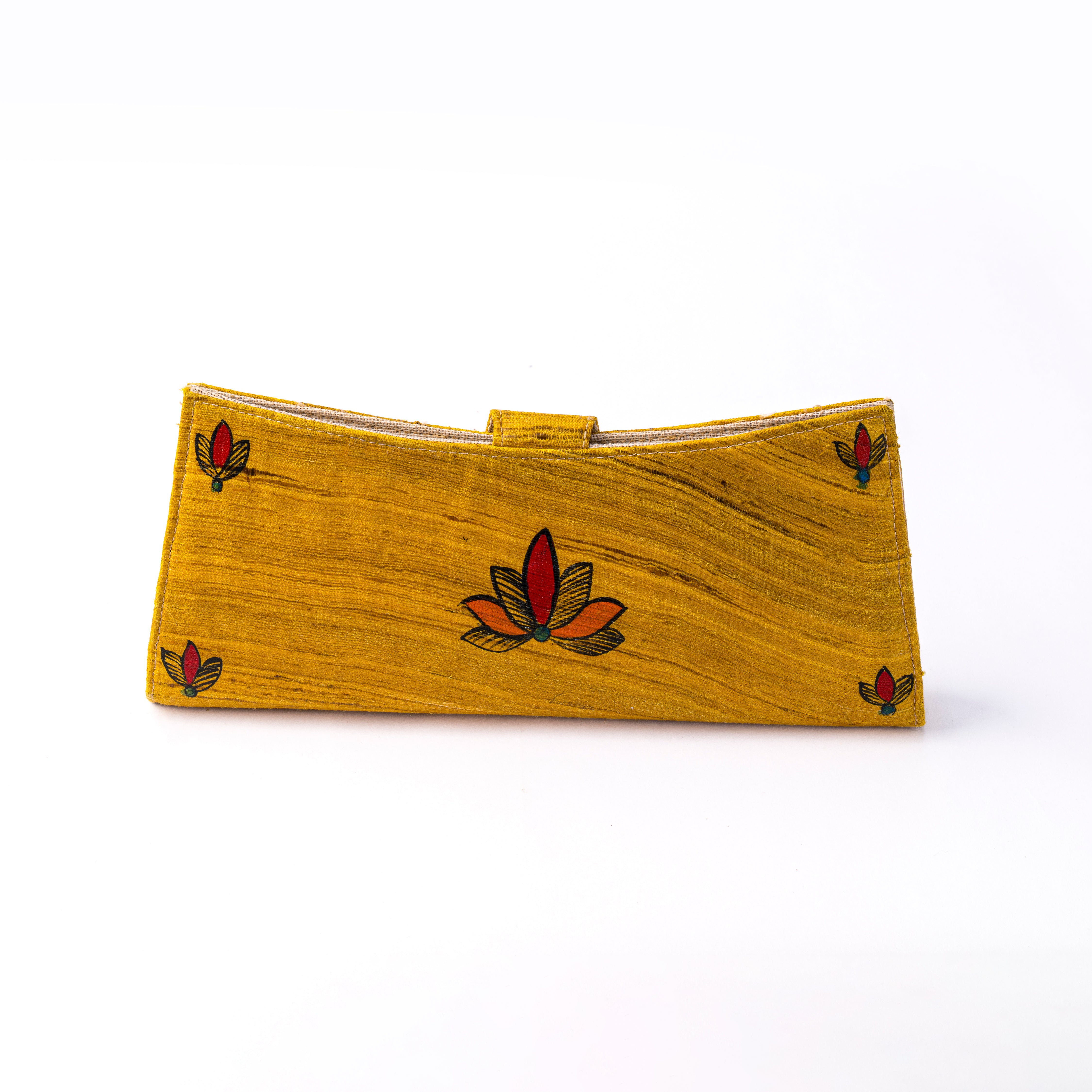 Madhubani tussur silk clutch