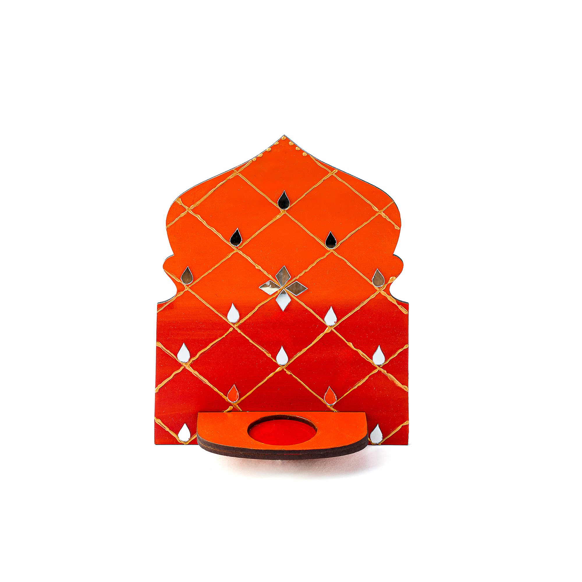 Panaromic tealight holder (Orange)