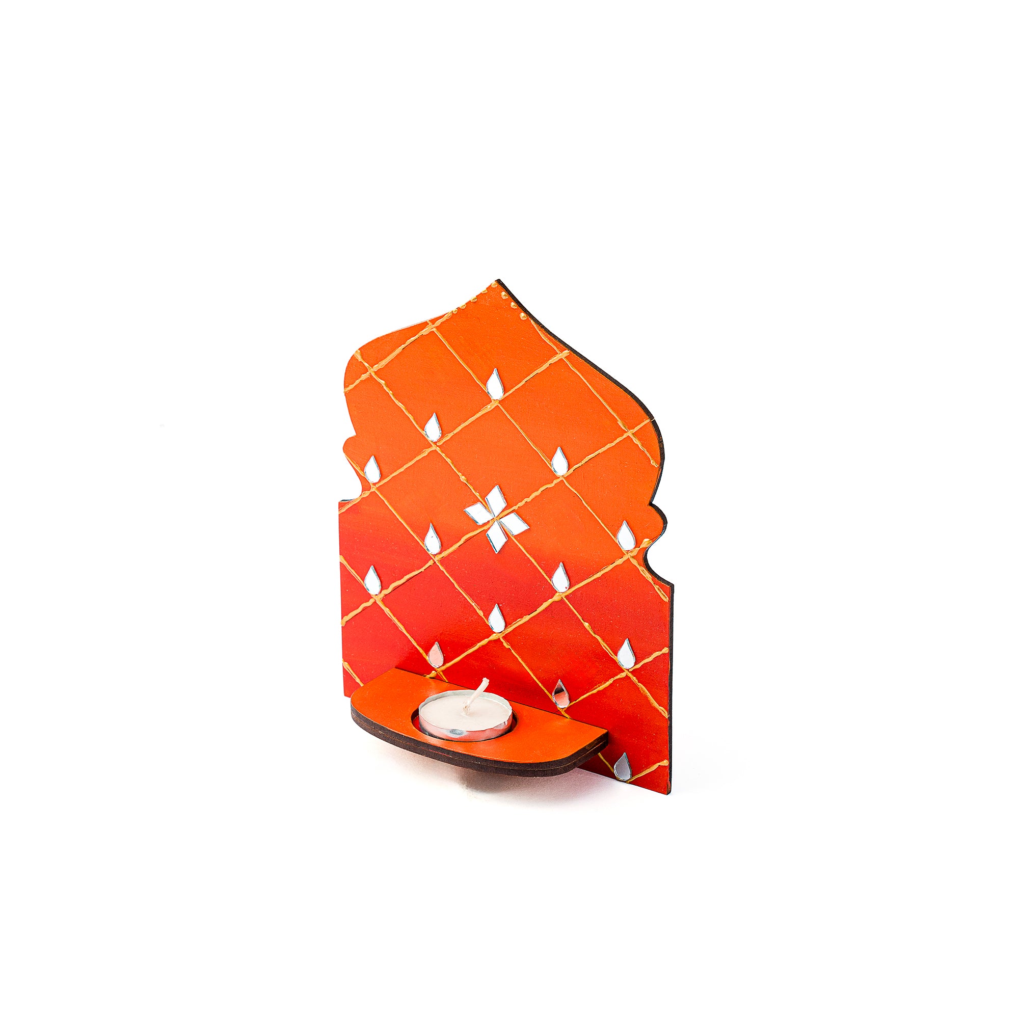 Panaromic tealight holder (Orange)