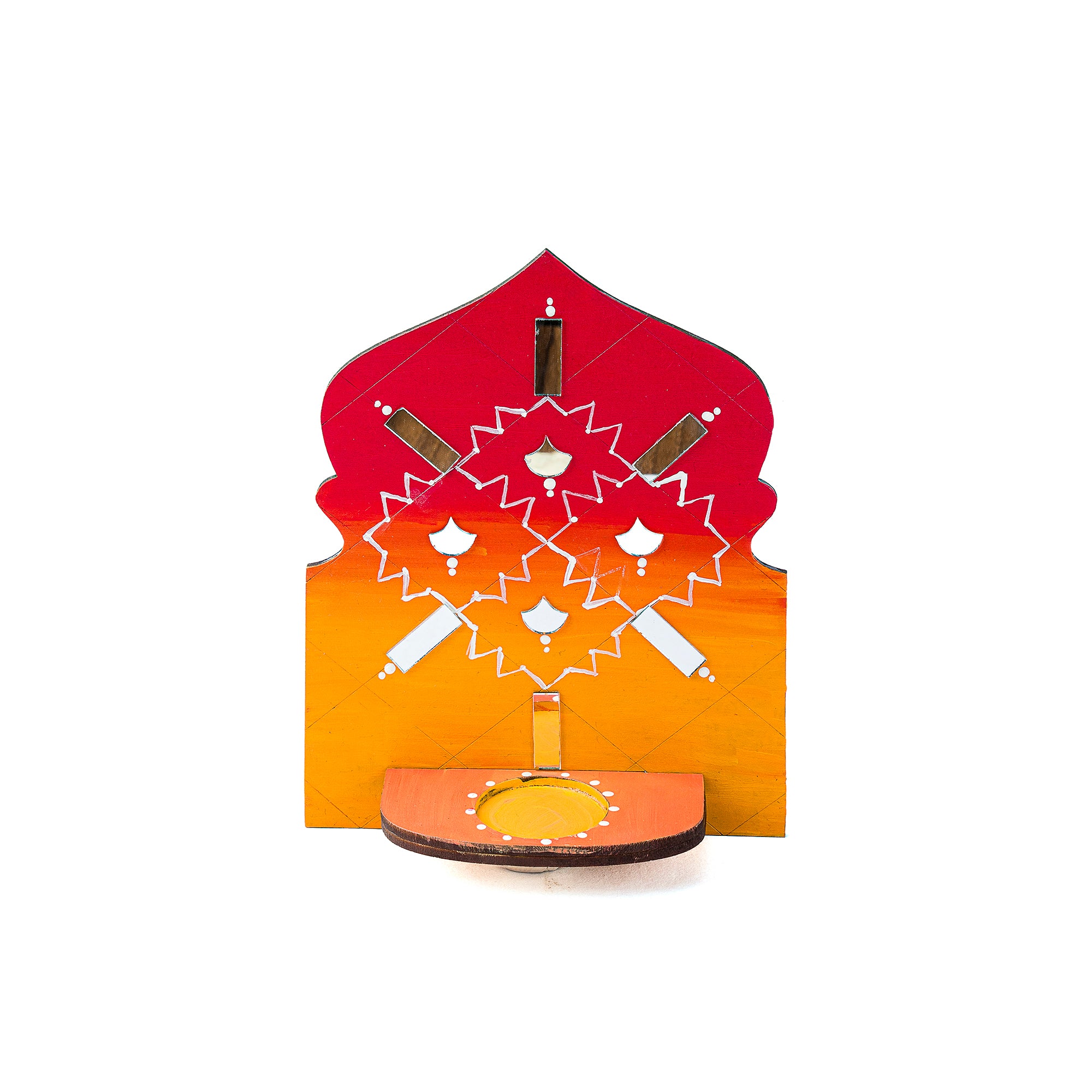 Panaromic tealight holder (Pink yellow)