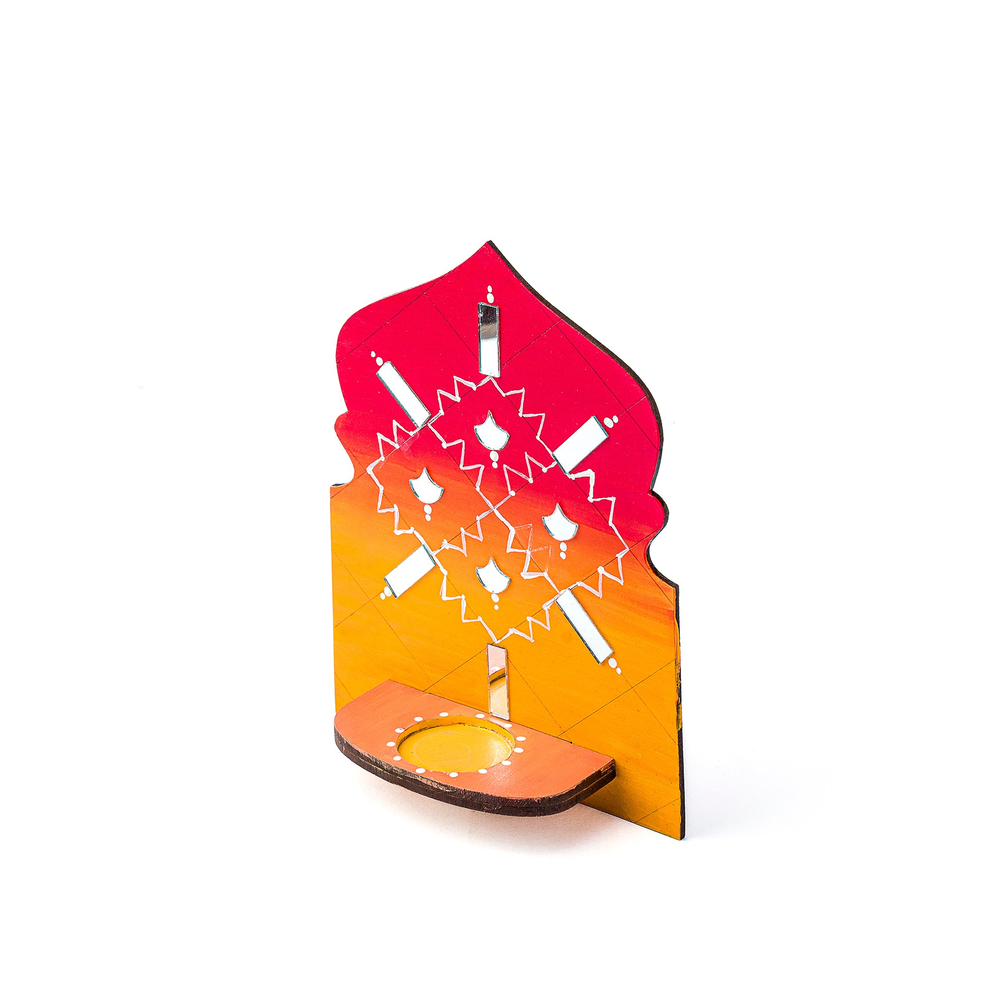 Panaromic tealight holder (Pink yellow)
