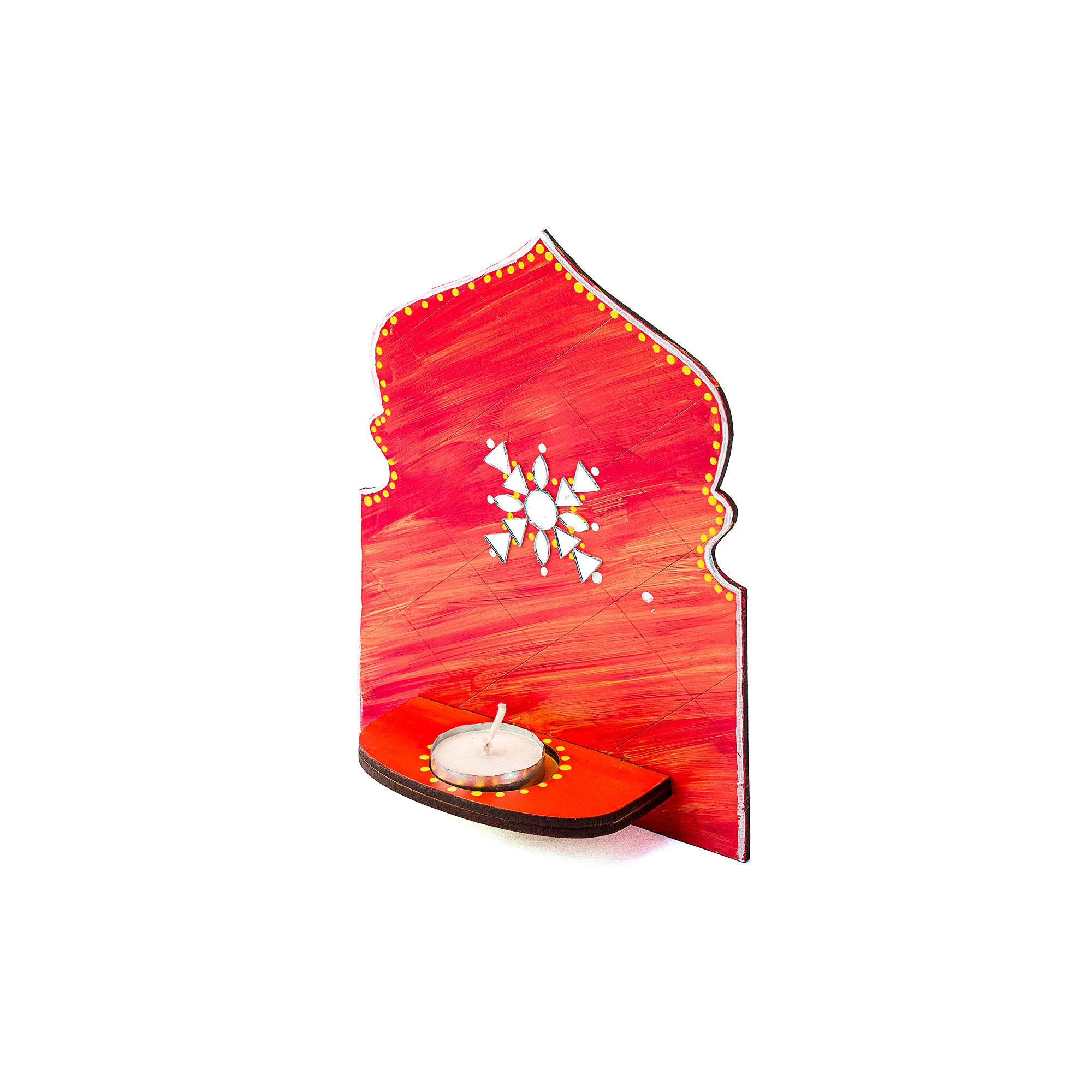 Panaromic tealight holder (Shades of red)