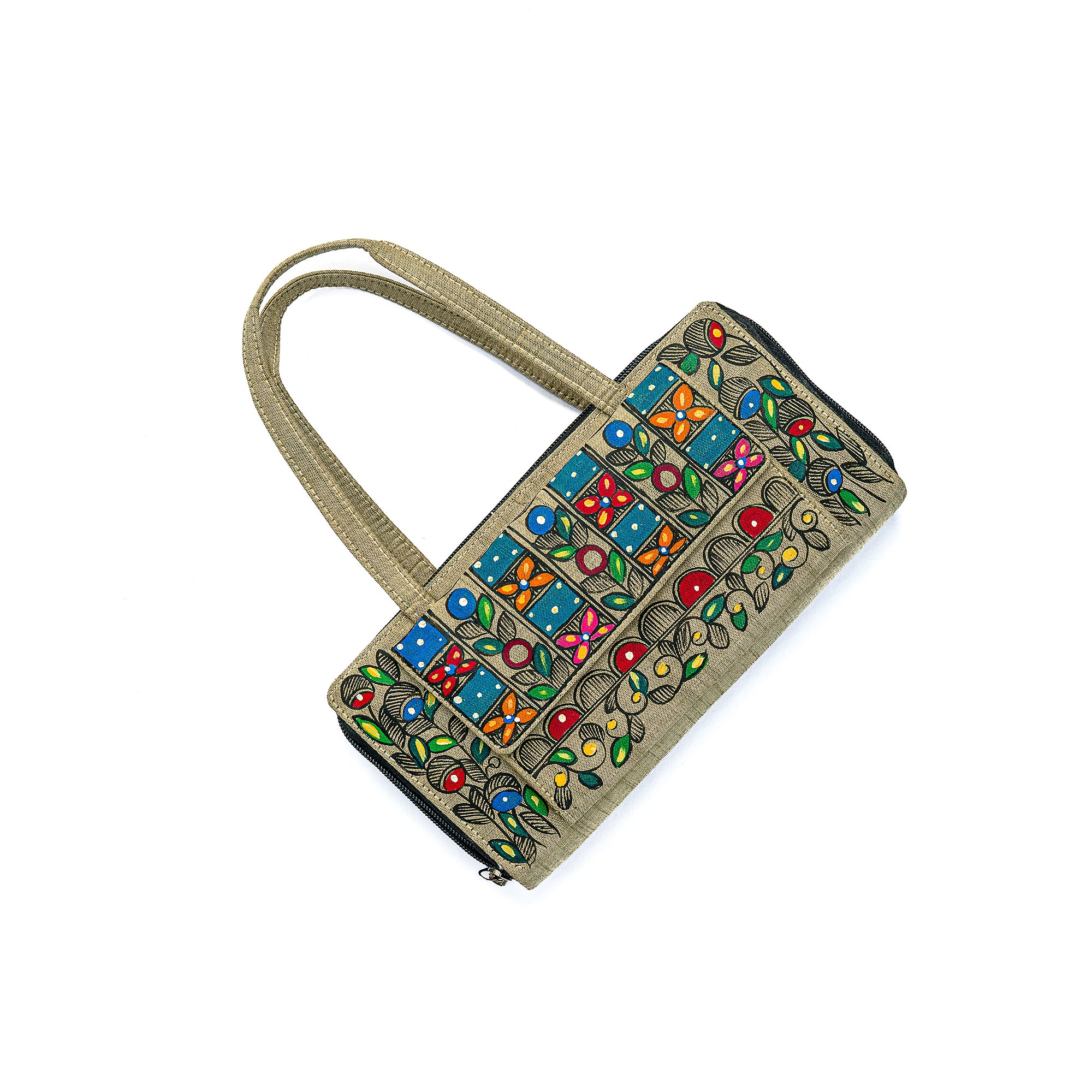Madhubani mobile clutch 2 (Greenish)