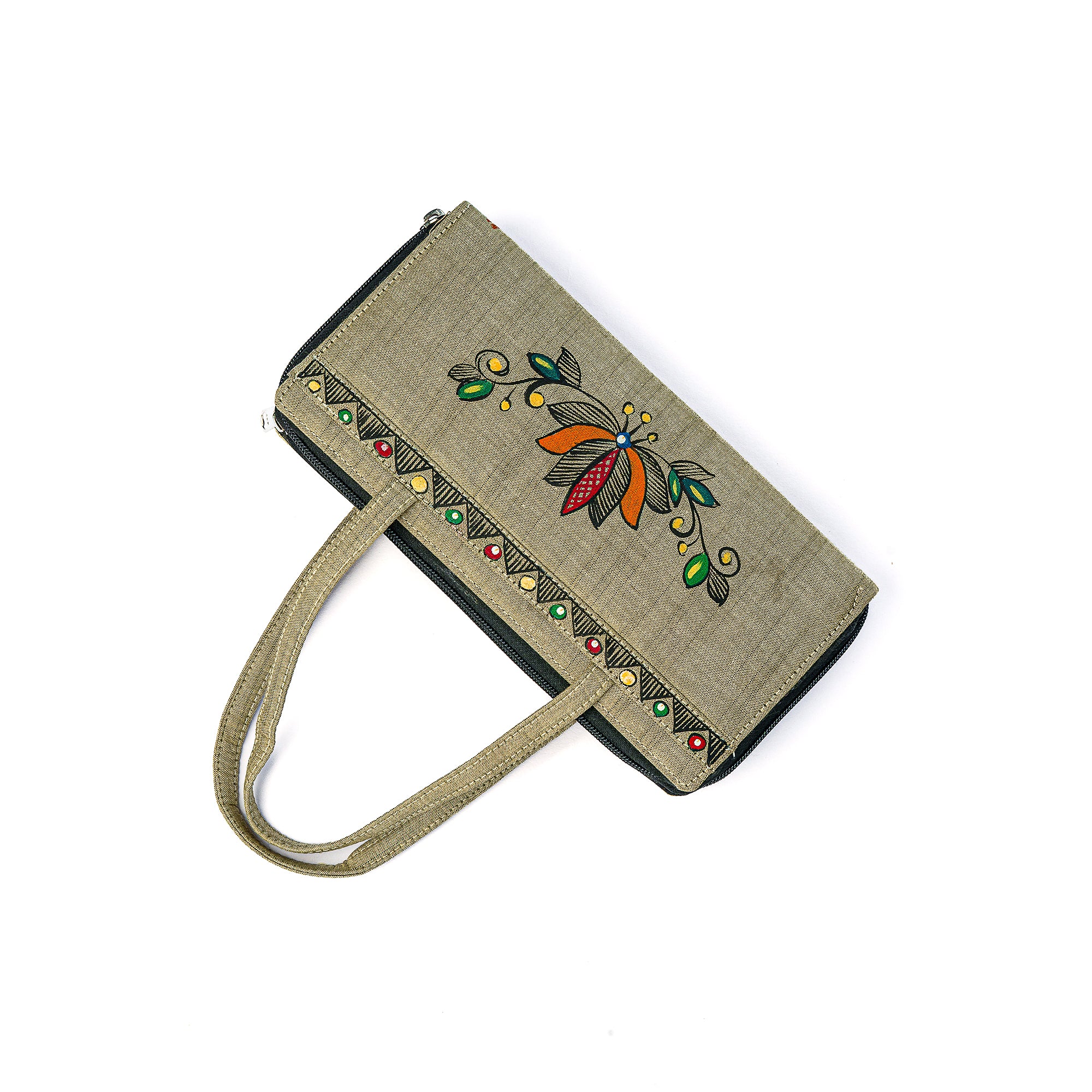 Madhubani mobile clutch 2 (Greenish)