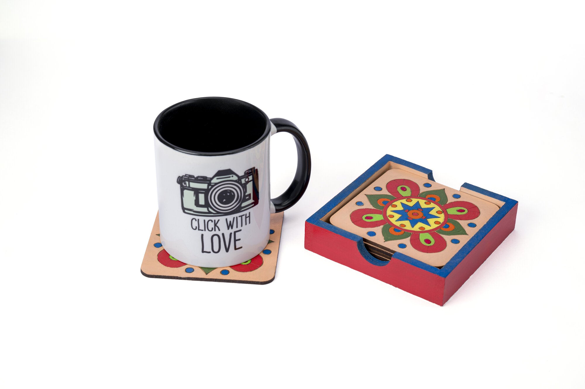 Mandala coaster set of 6 (Pattern 1)