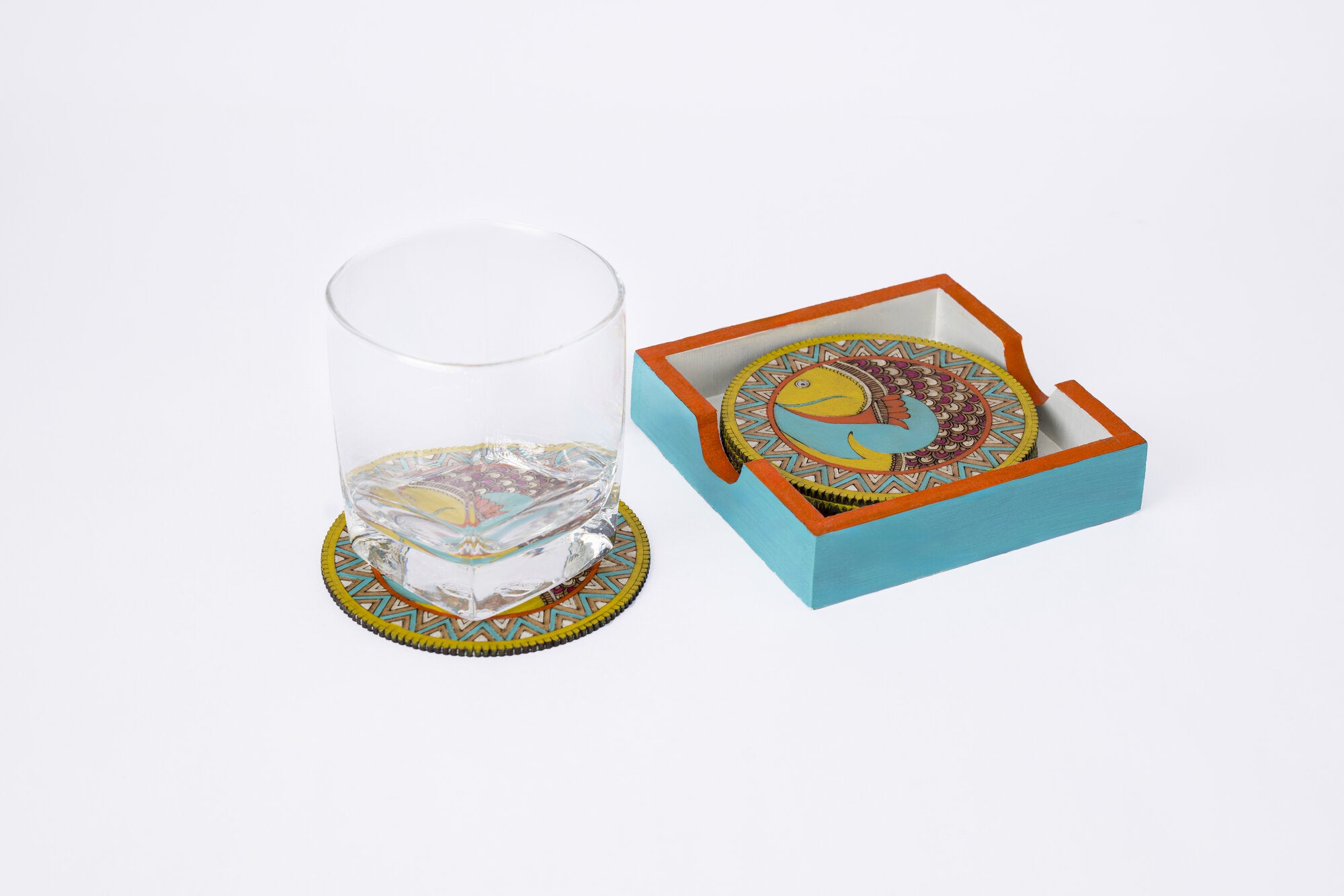Madhuani Fish coaster set of 6 (Single fish)