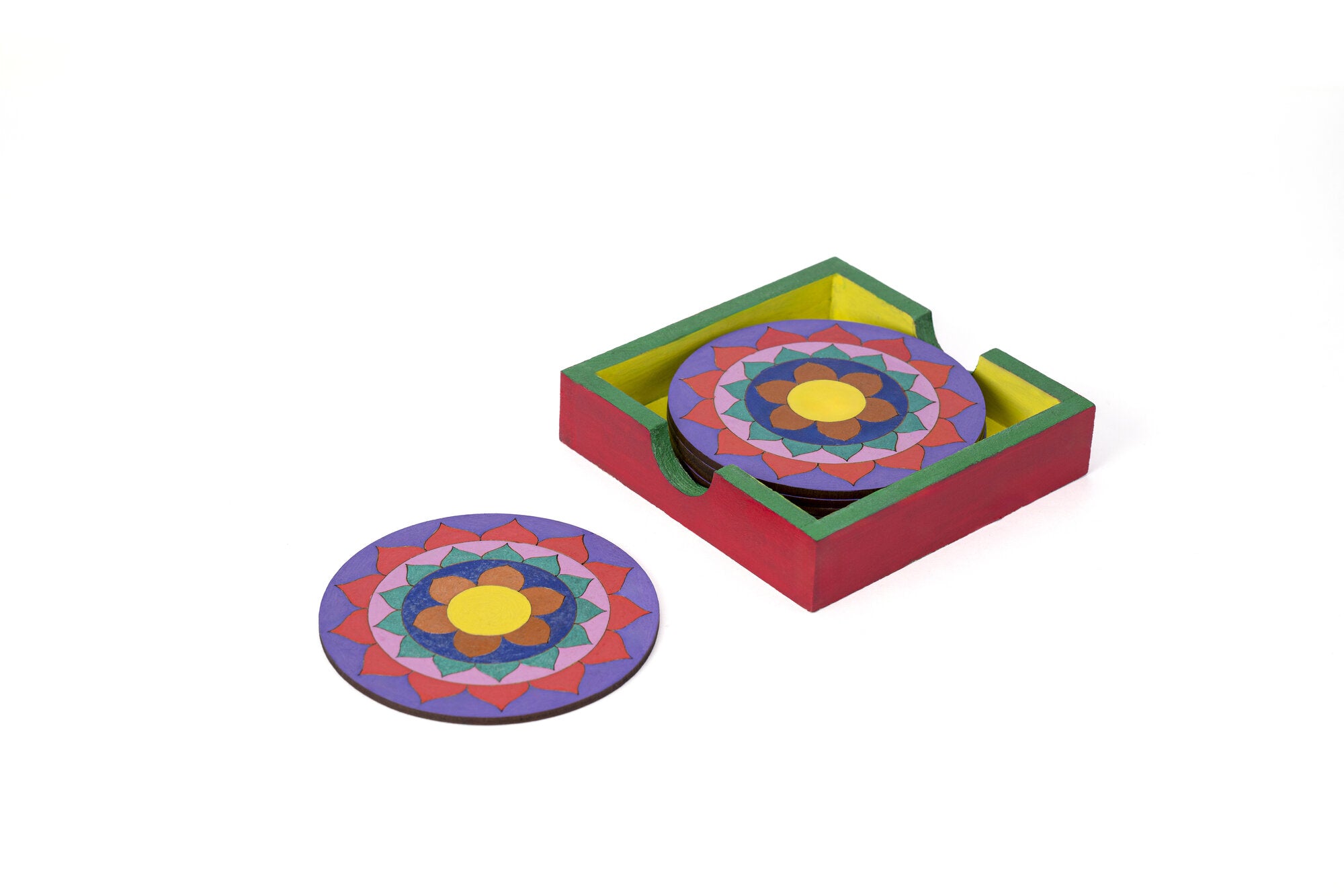 Mandala coaster set of 6 (Pattern 2)