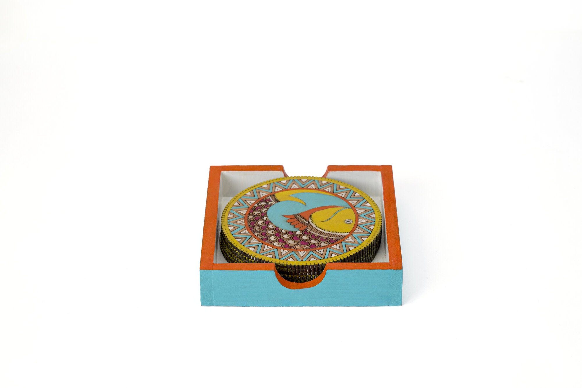 Madhuani Fish coaster set of 6 (Single fish)