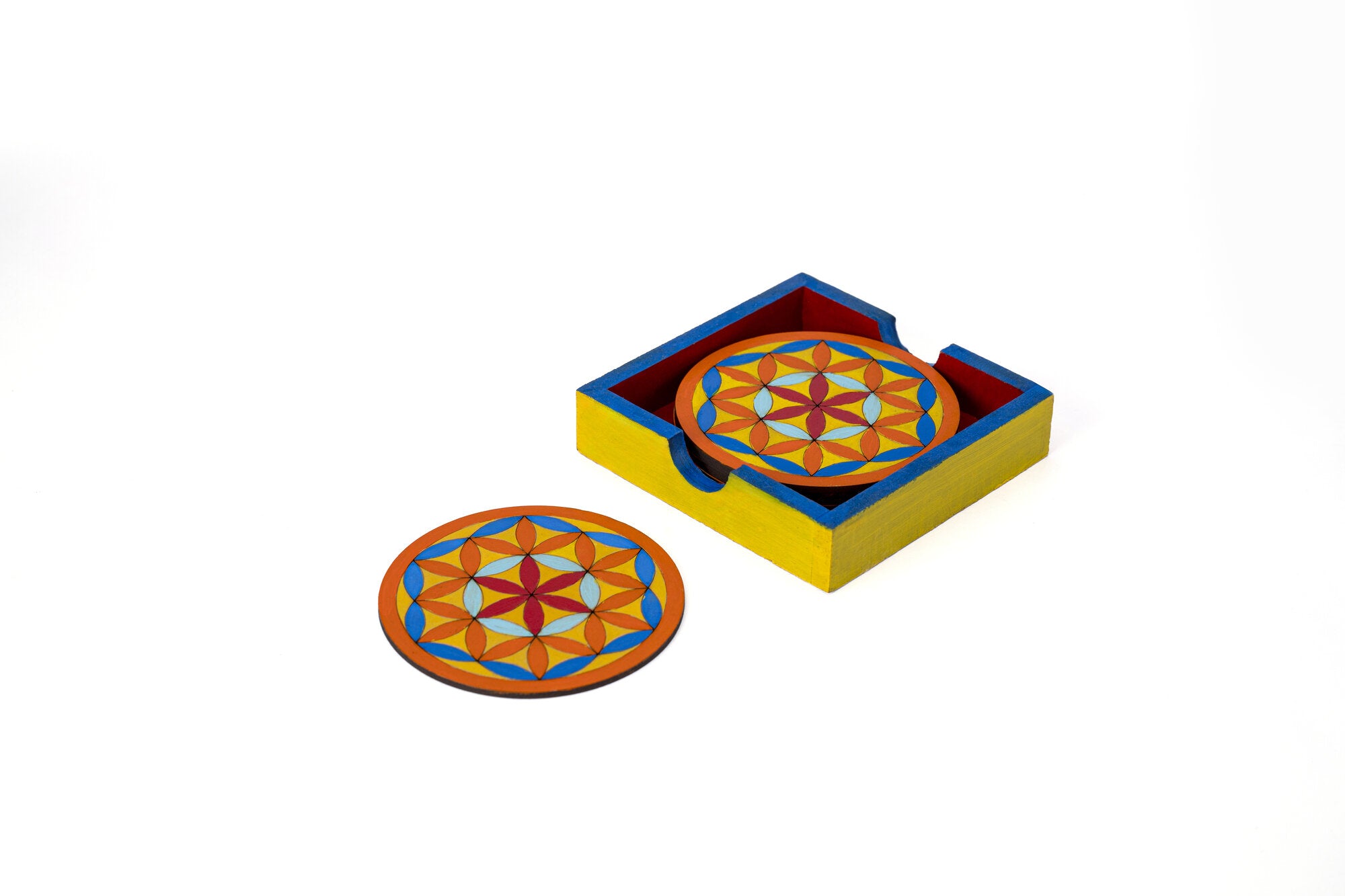 Flos Vitae coaster set of 6 (Pattern 1)