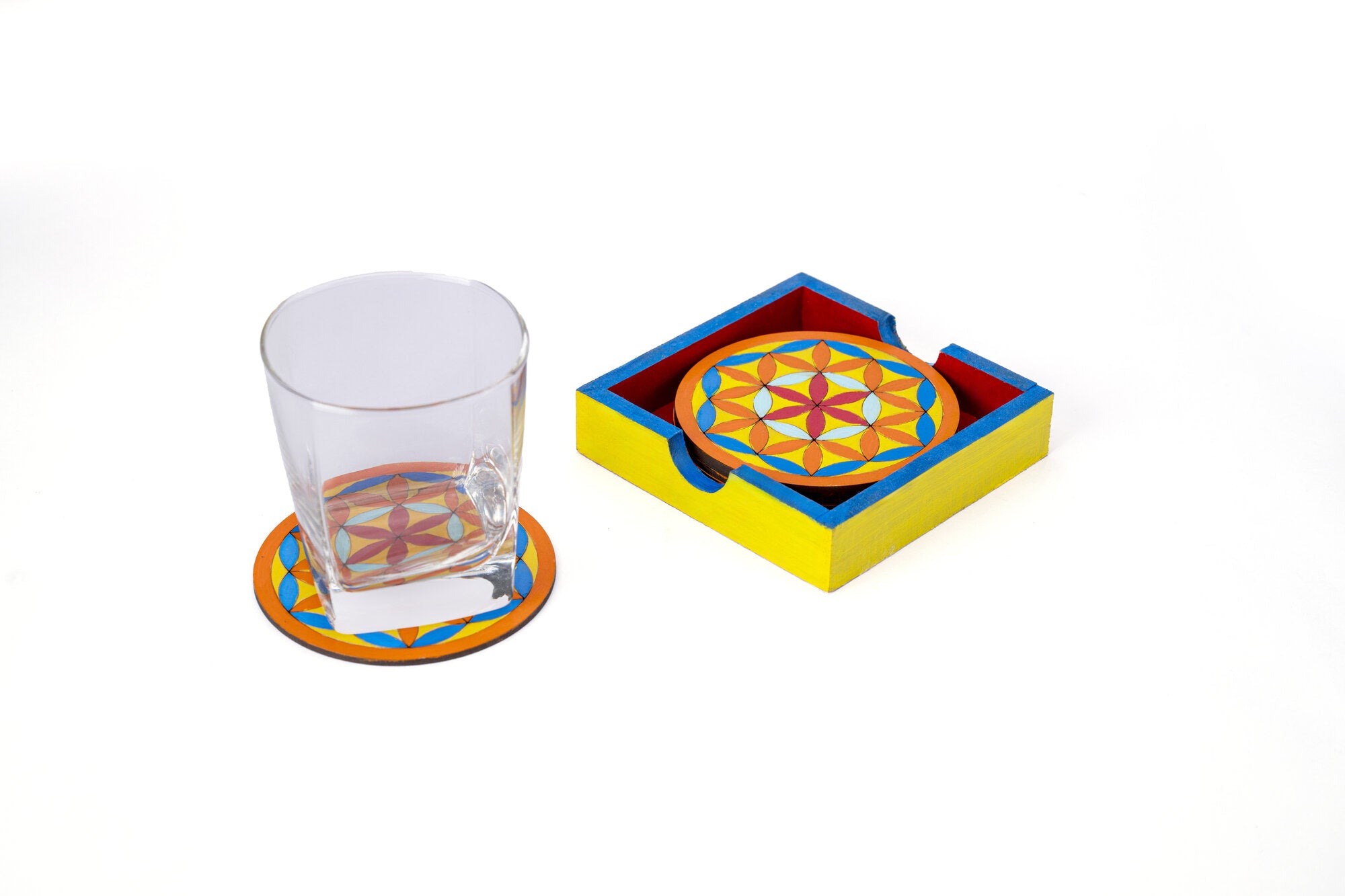 Flos Vitae coaster set of 6 (Pattern 1)