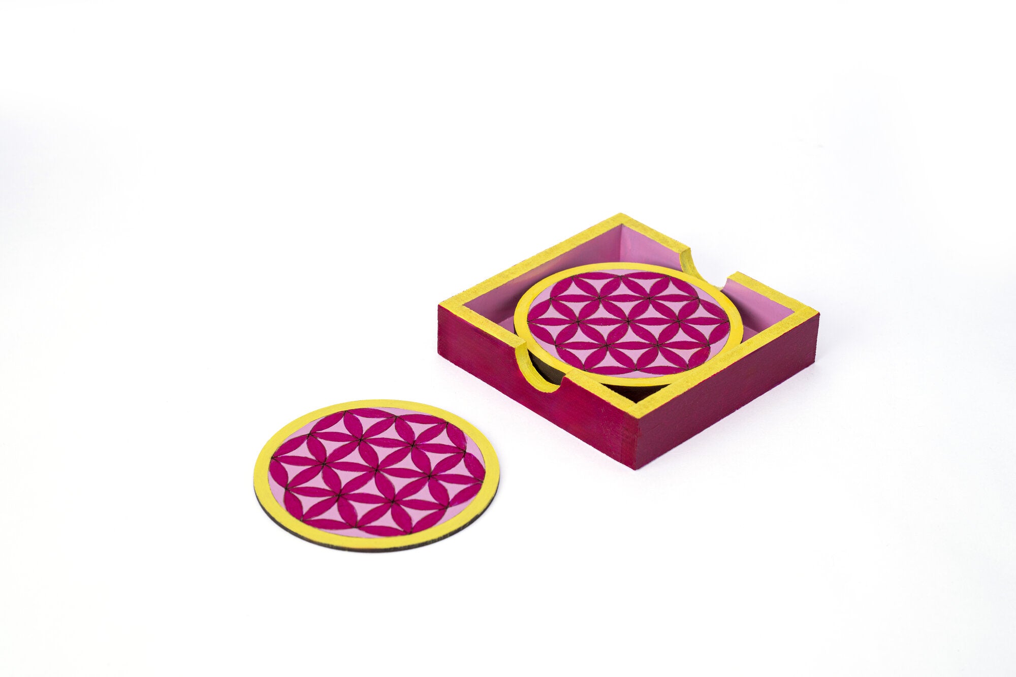 Flos Vitae coaster set of 6 (Pattern 2)