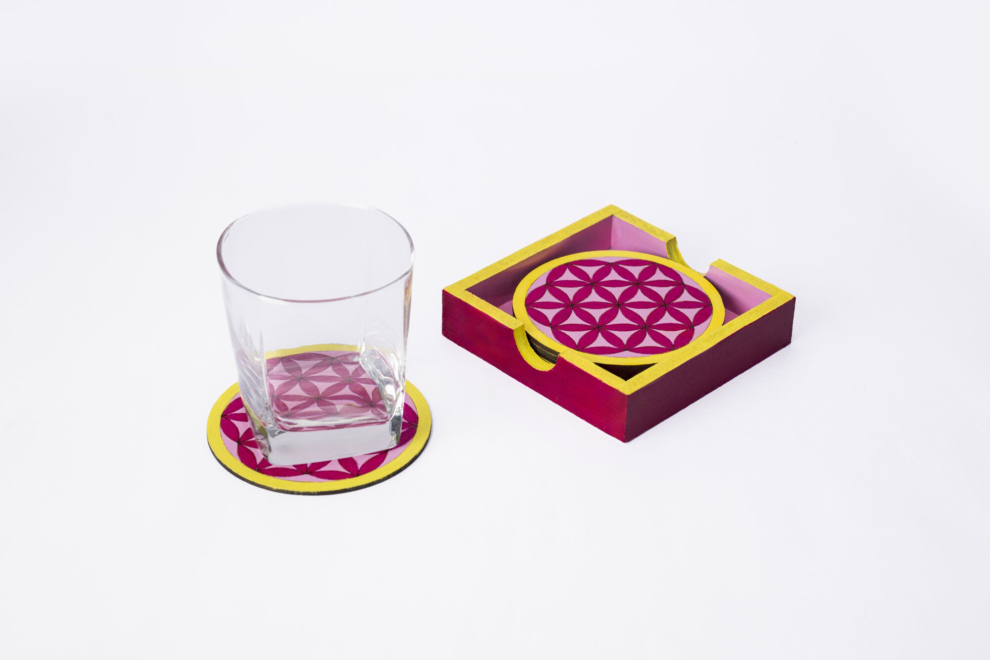 Flos Vitae coaster set of 6 (Pattern 2)
