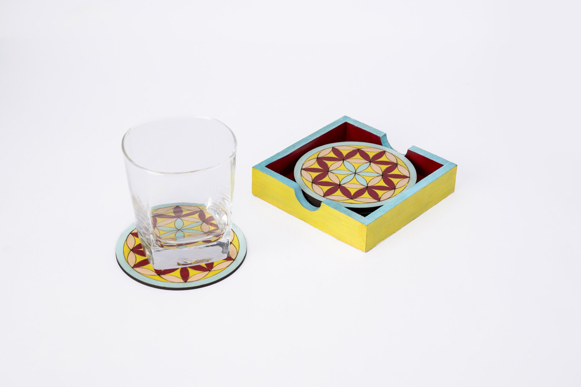 Flos Vitae coaster set of 6 (Pattern 3)
