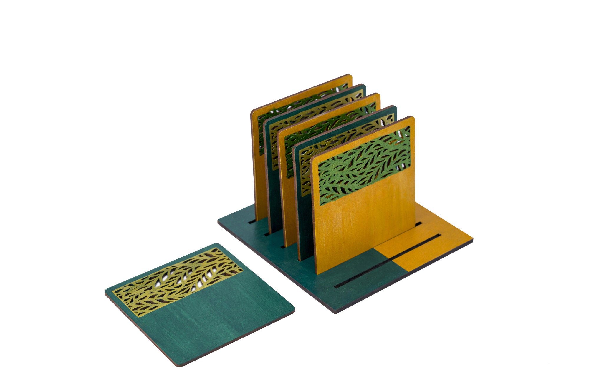 Wooden plate coaster set of 6