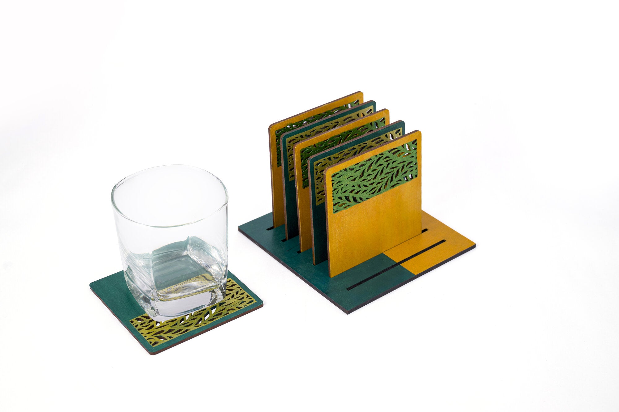 Wooden plate coaster set of 6