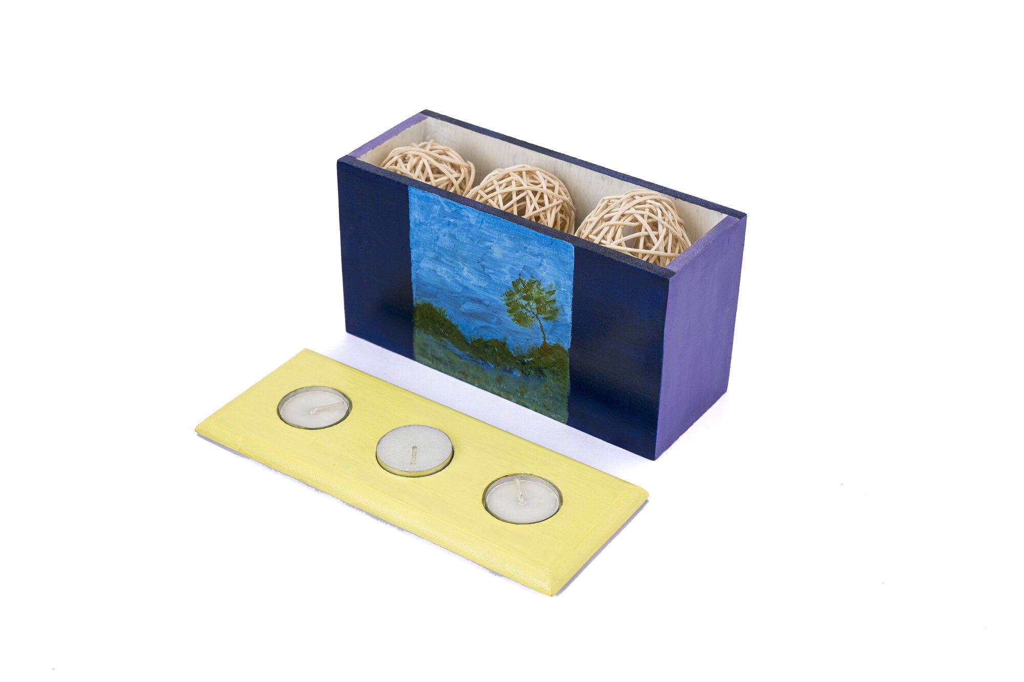 Tea light holder storage combo