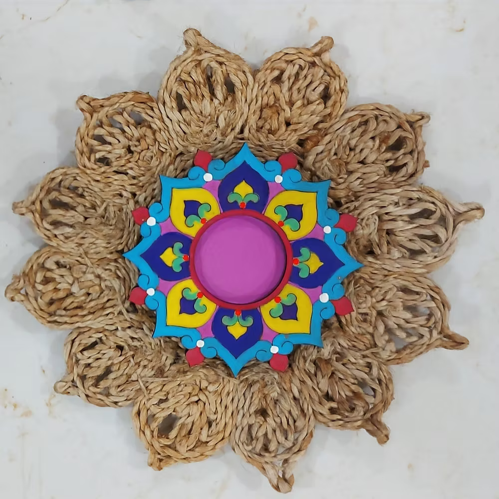 Mandala tealight holder pair 1